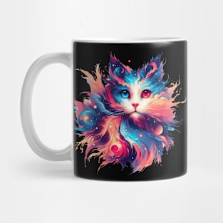 Cute Colorful Cosmic Cat in Stars Mug